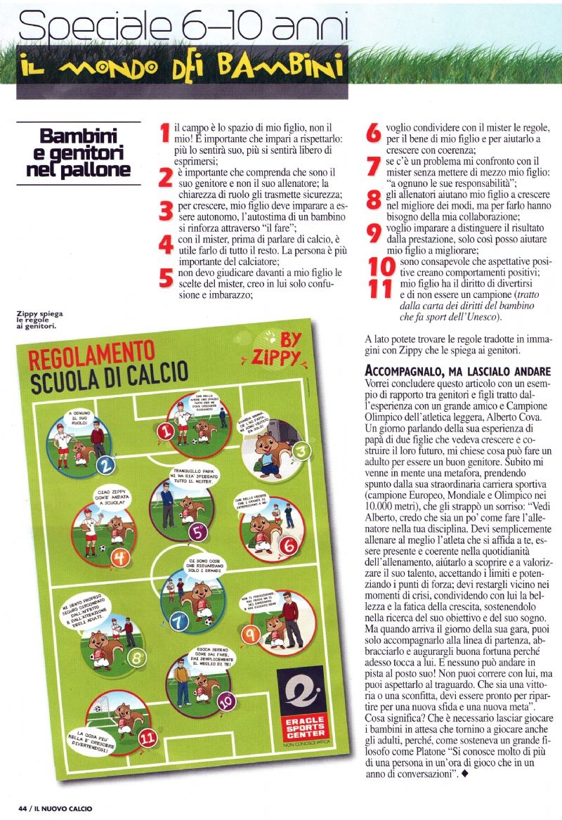 Regole per i genitori dei bambini che frequentano la Scuola Calcio.